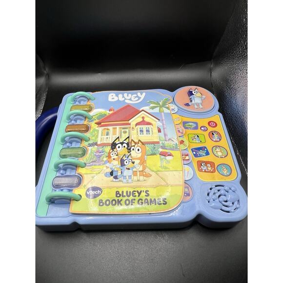 VTech 80-541200 Bluey Bluey's Book of Games Plays Music, Lights Flash & Talks - Picture 1 of 9